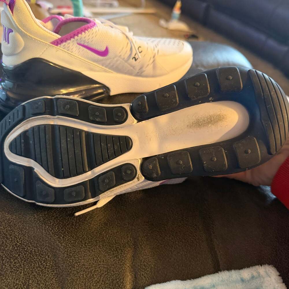 Nike Air Max 270 White and Purple Sneakers - Picture 4 of 5